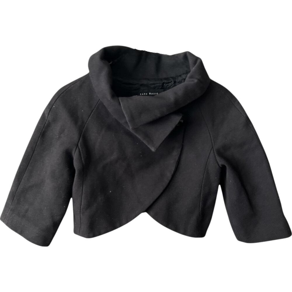 ZARA Basic Black Crop Jacket, S